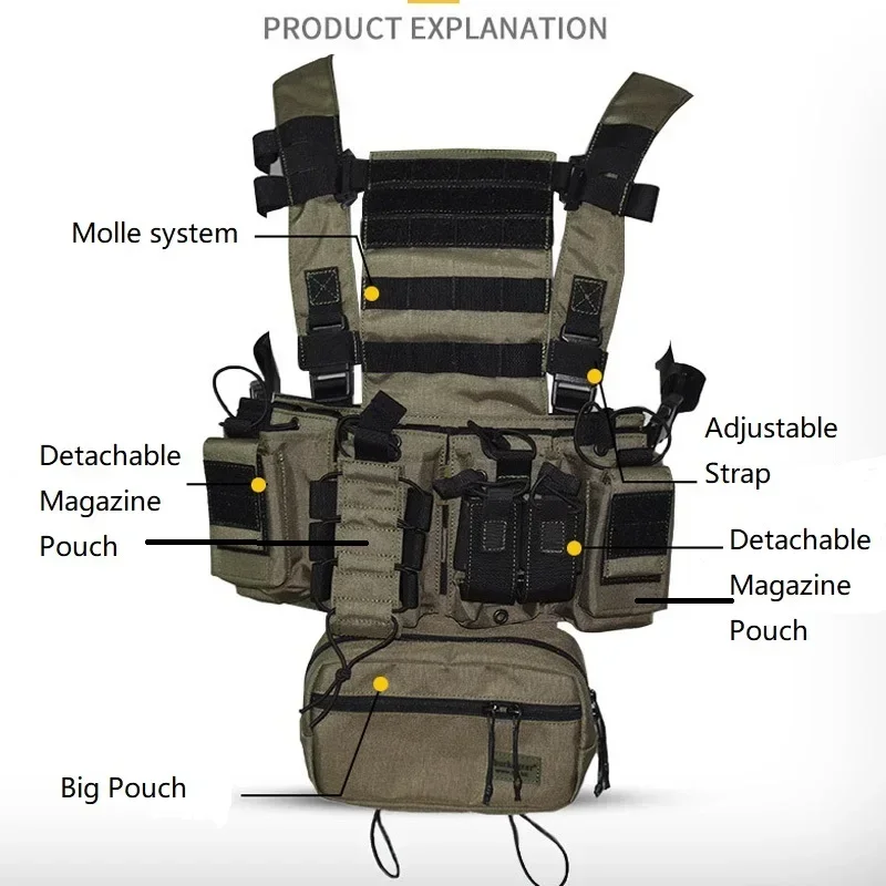 Crossfit Gear For Men - D3CR нагрудный жилет Multicam, черный, зеленый,